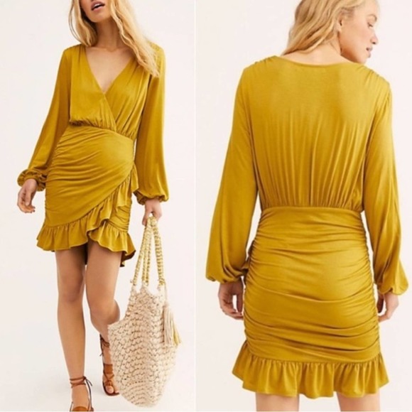 Free People Dresses & Skirts - Free People Beach Yellow Miami Mini Dress